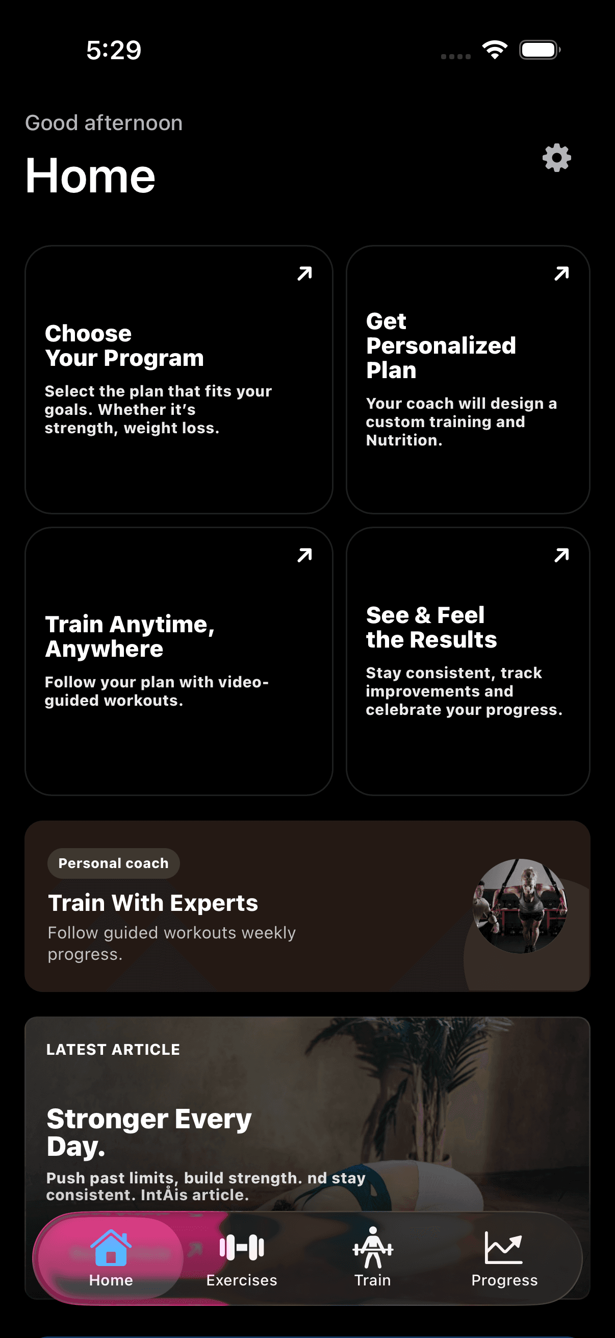 NudgeKit-powered home screen